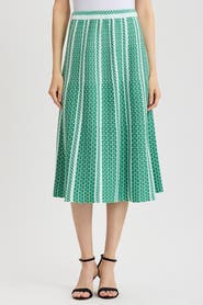 Ming Wang Roadmap Pattern Soft Knit Midi Skirt