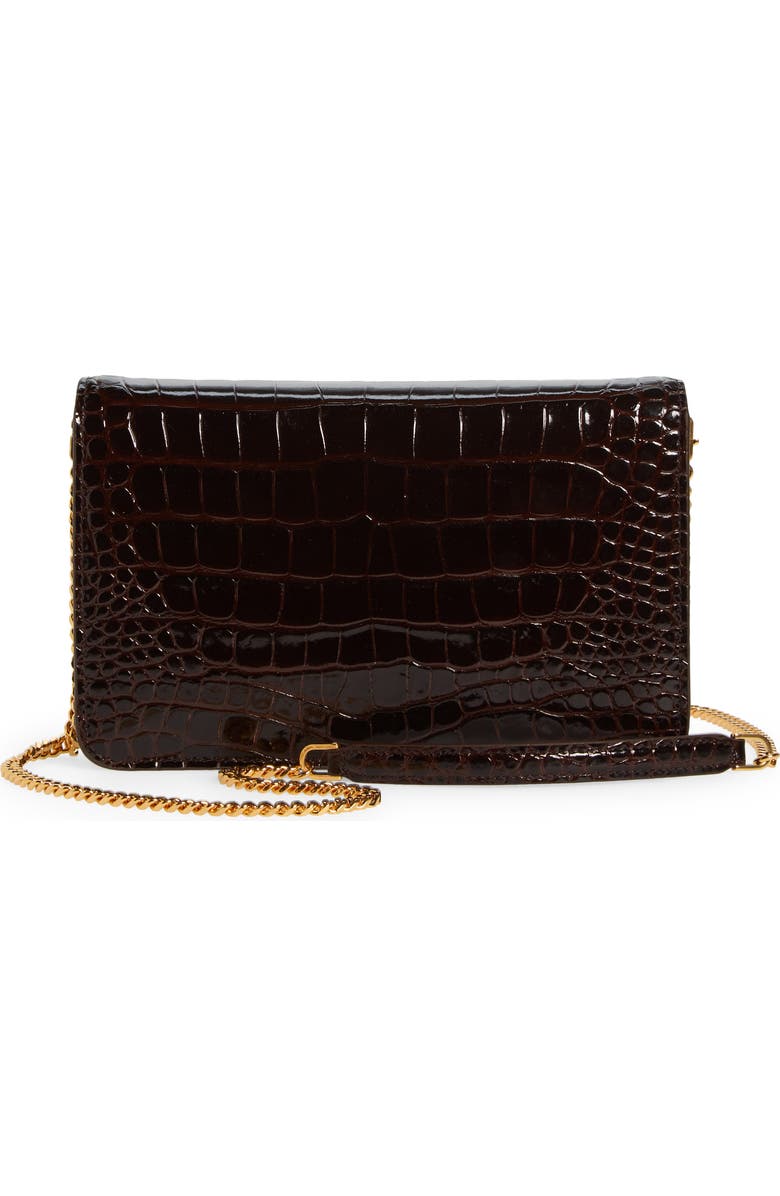 TOM FORD Small Croc Embossed Leather Shoulder Bag, Alternate, color,