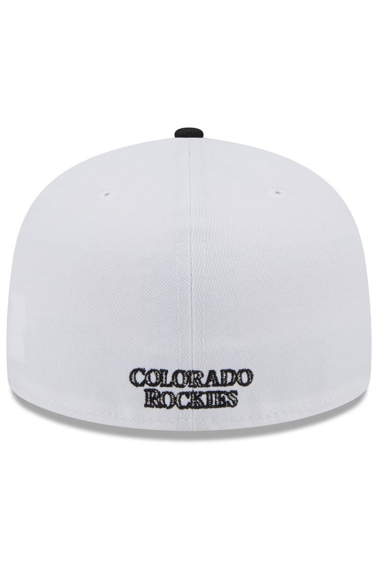 New Era Men's New Era White/Black Colorado Rockies State 59FIFTY Fitted Hat, Alternate, color,