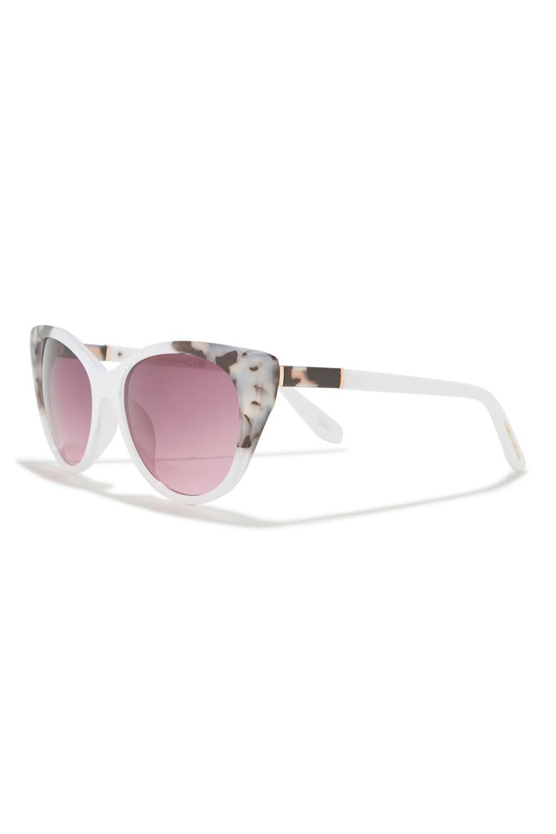 53mm Cat Eye Sunglasses, Alternate, color, WHITE OATMEAL