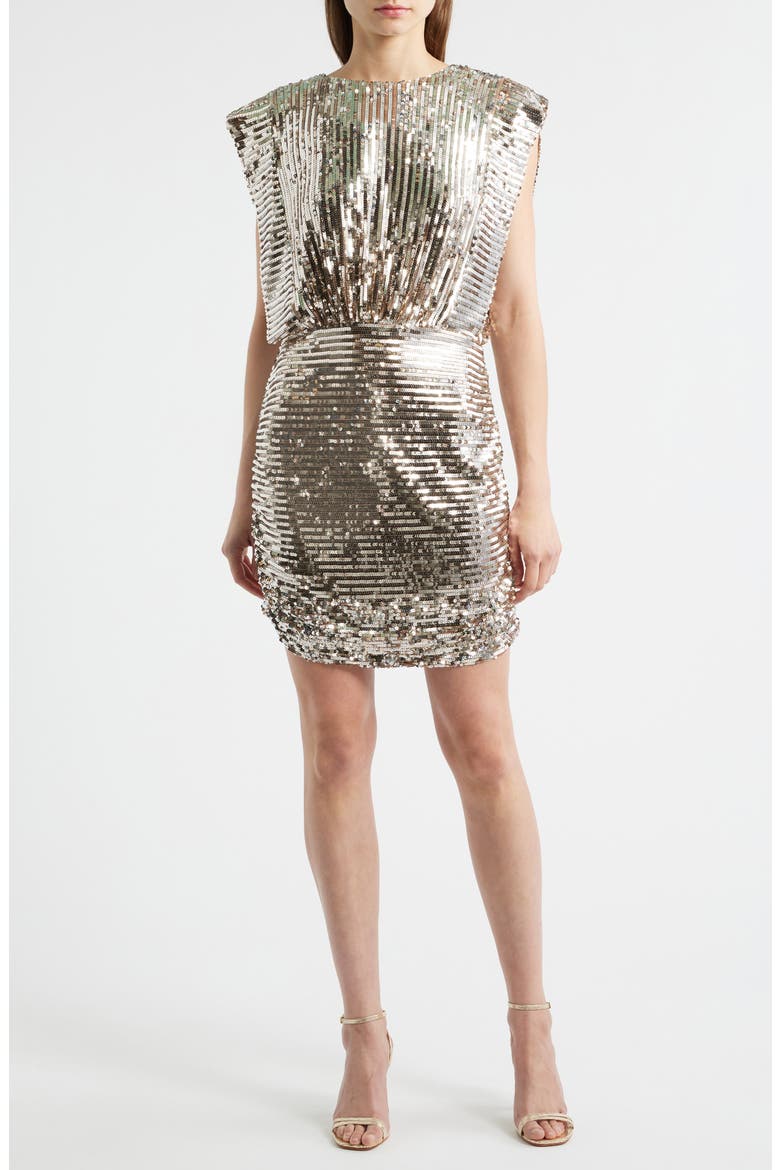 gold sequin stripe dress Nadine Merabi Celina Gold Dress XS