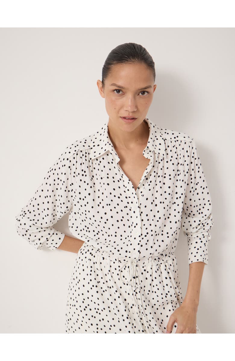 Hush Rosey Polka Dot Midi Shirt Dress, Alternate, color, Tiny Polka Dot White