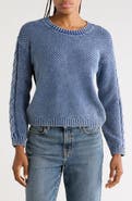 CITY BLUES Acid Wash Cotton Sweater
