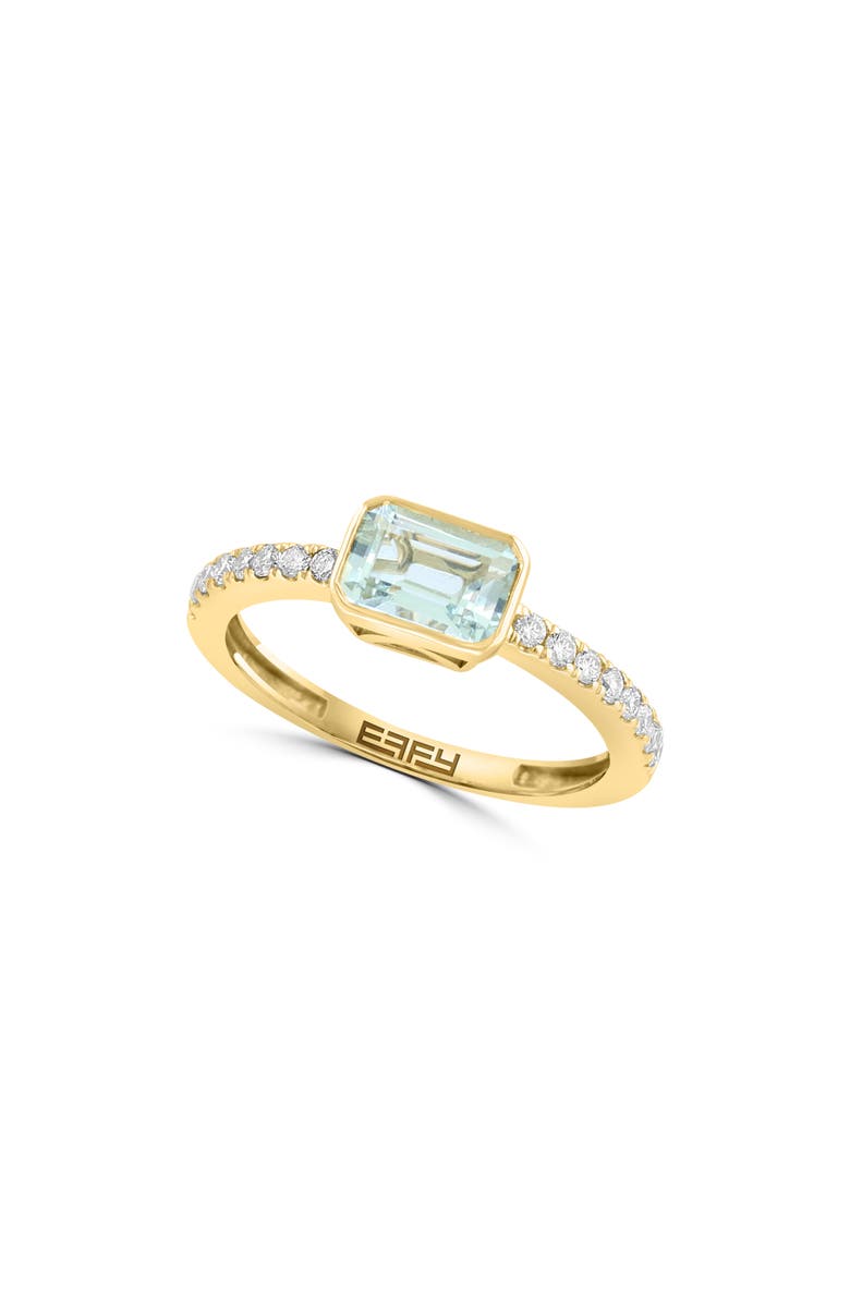 EFFY Aquamarine & Diamond Ring - 0.24ct., Main, color, Yellow Gold/ Blue