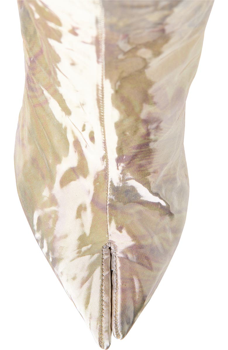 Maison Margiela Tabi Claw Plexi Knee High Boot, Alternate, color, Metallic Silver