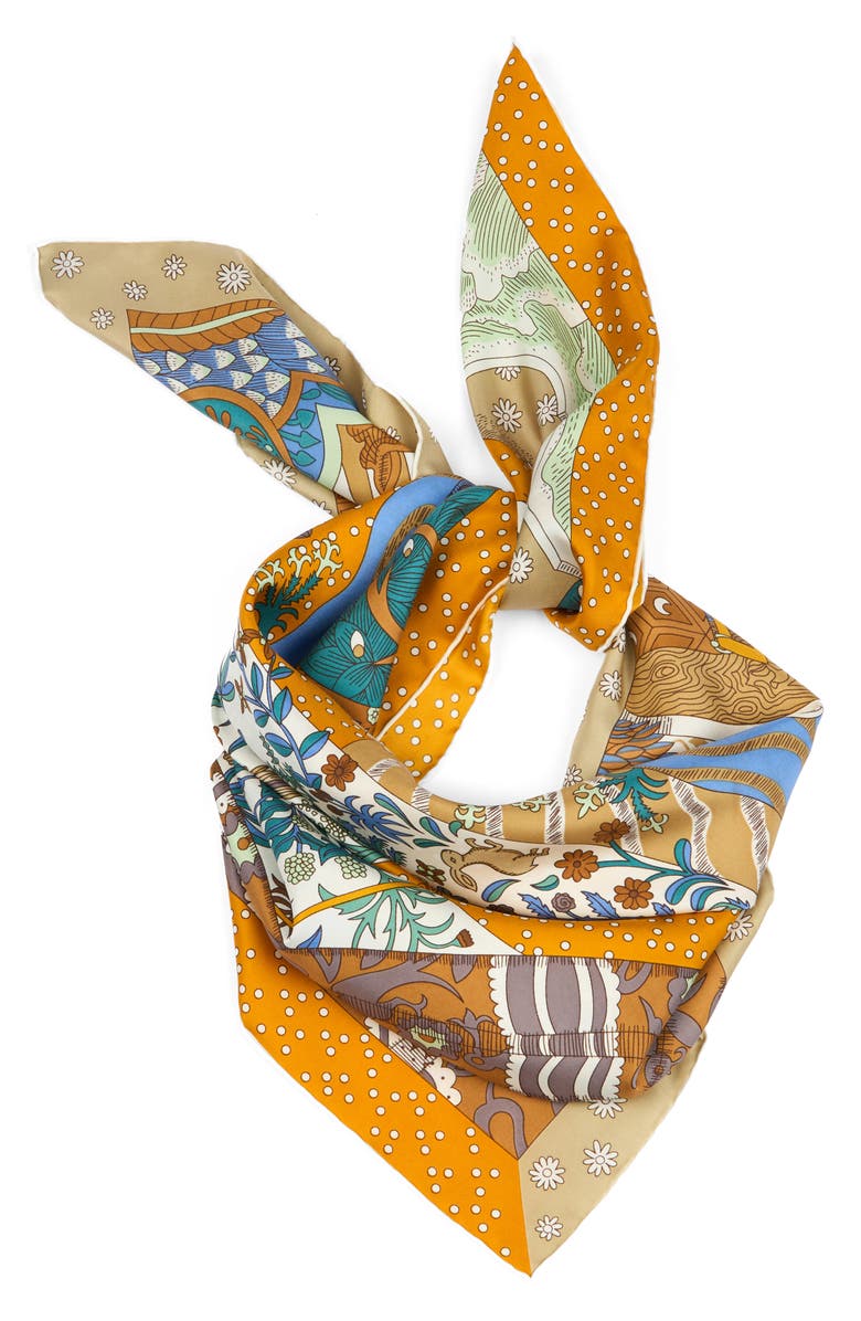 Viens Avec Moi Sunrise Large Silk Square Scarf, Alternate, color,