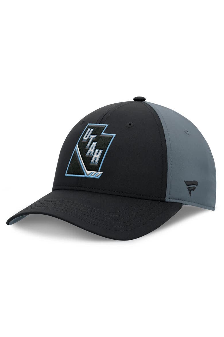 Men's Fanatics  Black/Charcoal Utah Mammoth Utah Badge Adjustable Hat, Alternate, color, Black
