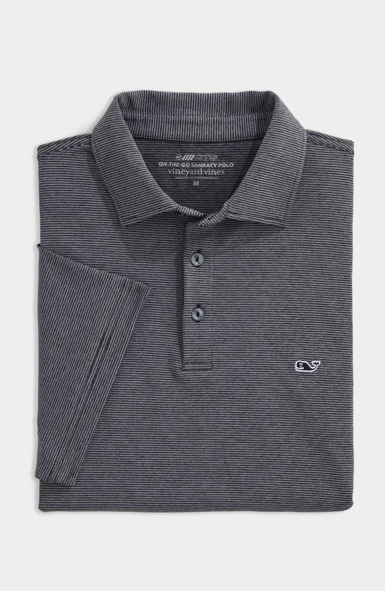 vineyard vines St. Jean Stripe Sankaty Performance Polo, Alternate, color, Stp J Black Tej/Wht