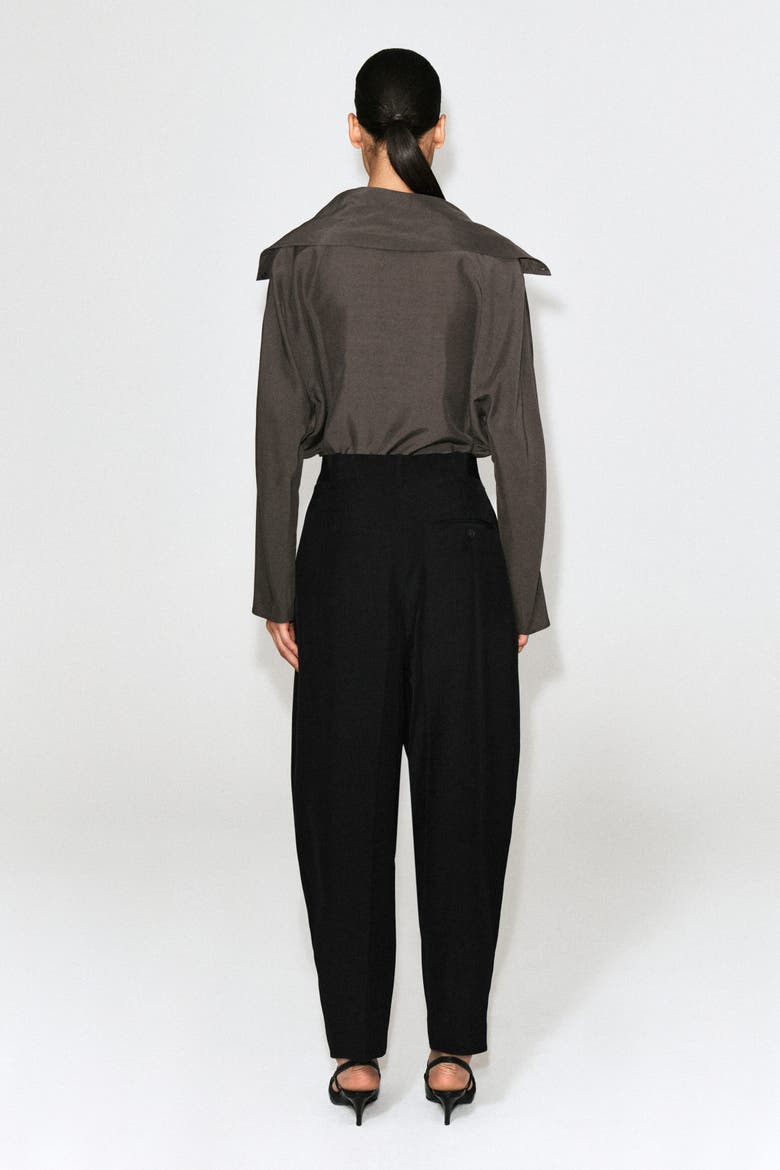 Pleated Balloon-Leg Pants, Alternate, color, BLACK