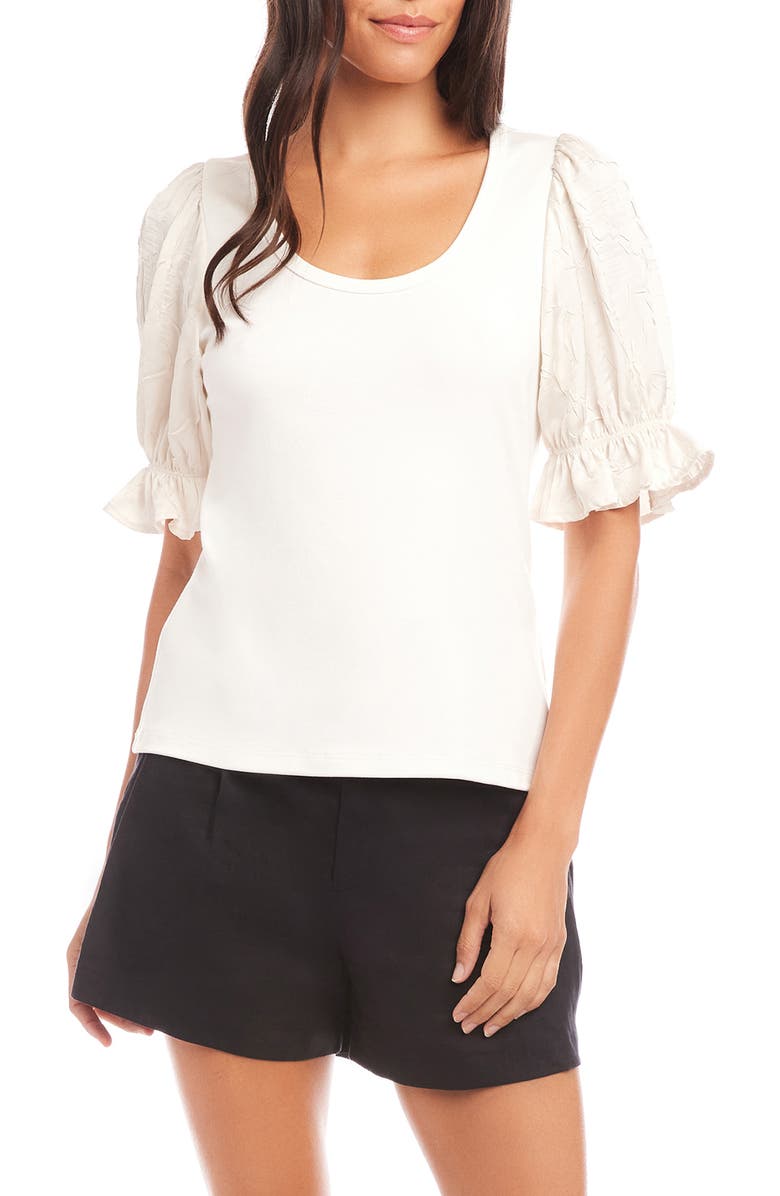 FIFTEEN TWENTY Tamra Contrast Puff Sleeve Top, Main, color,