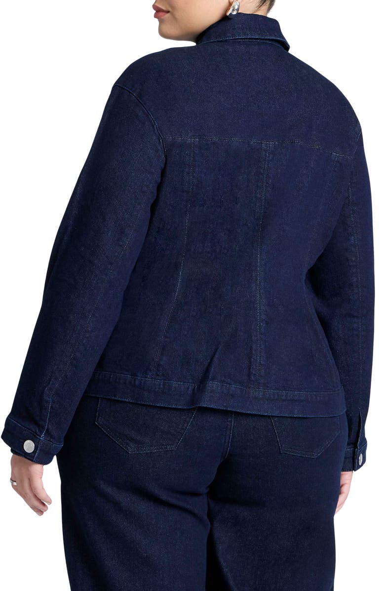 ELOQUII Hourglass Denim Jacket, Alternate, color, 