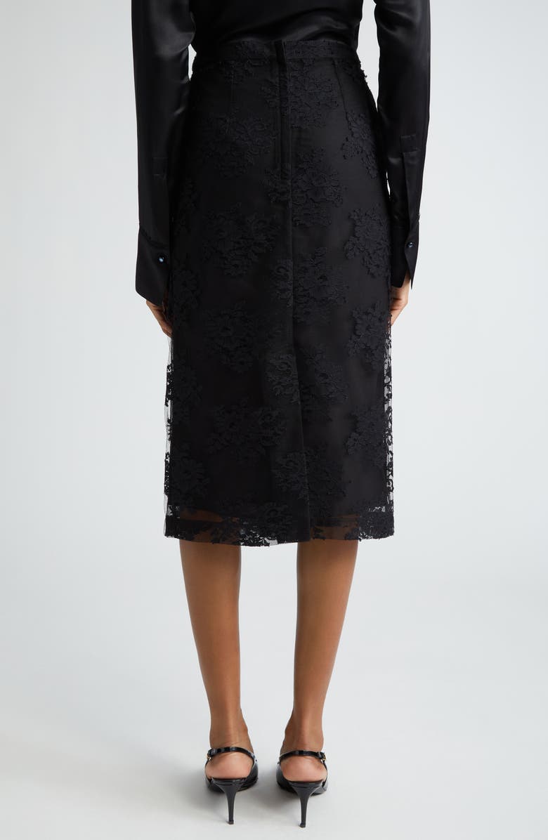 Dolce&Gabbana Floral Lace Pencil Skirt, Alternate, color, Nero