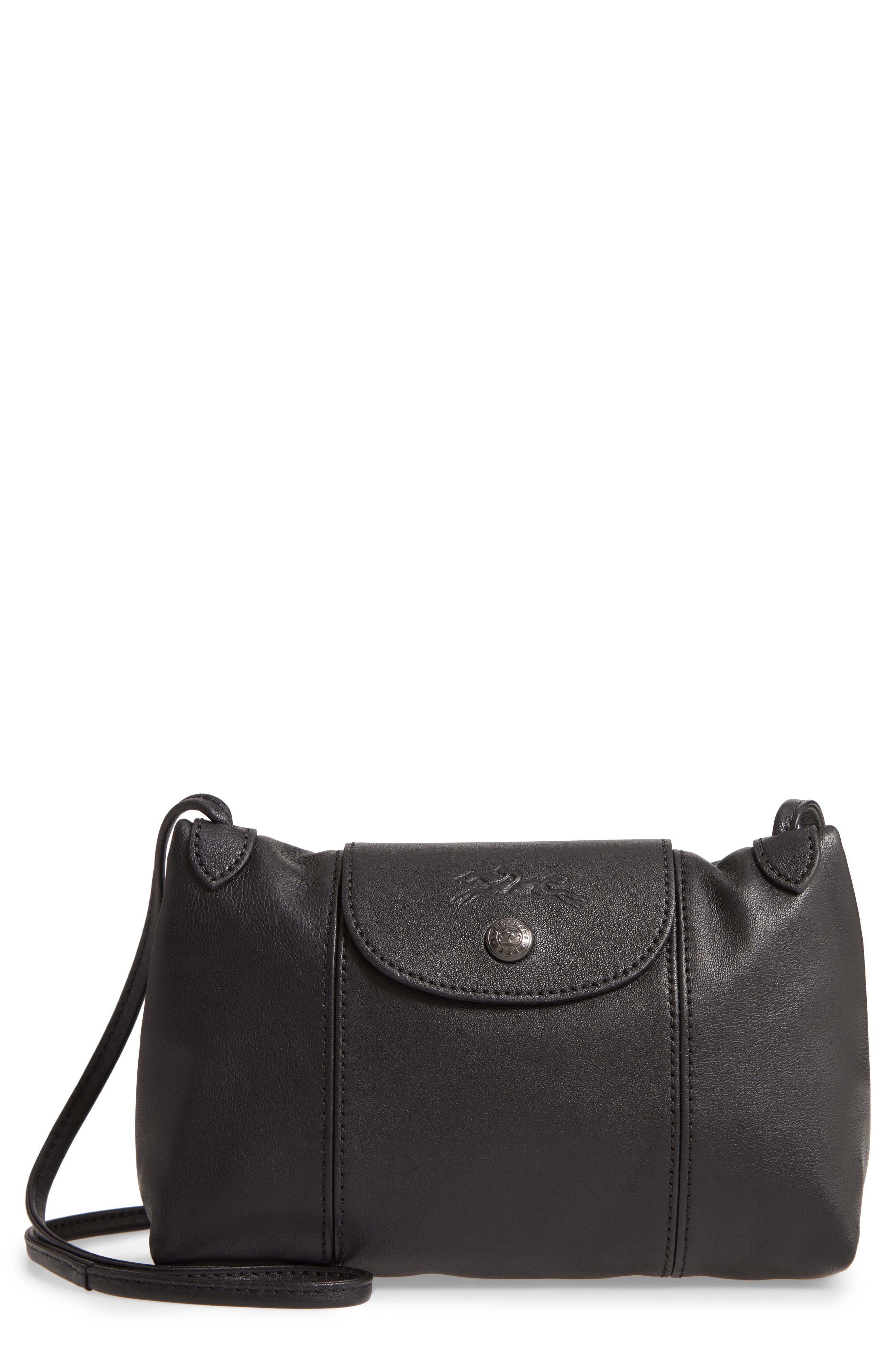Longchamp Le Pliage - Cuir Leather Crossbody Bag, Main, color, 
