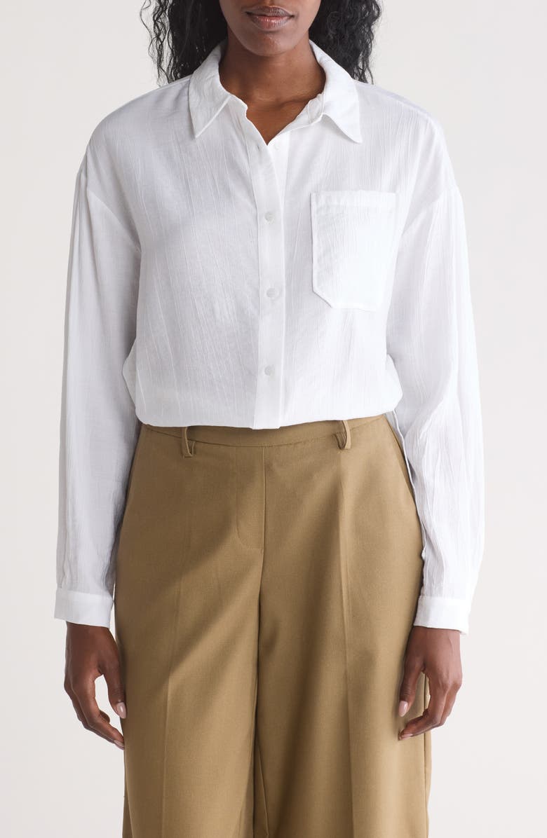 Adrianna Papell Woven Tunic Button-Up Shirt, Main, color,