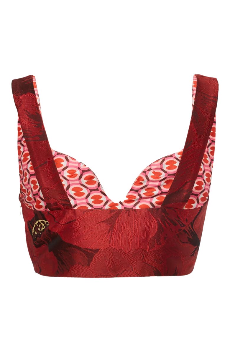 La DoubleJ Baia Crop Top Jacquard Ruby Red, Alternate, color, Jacquard Ruby Red