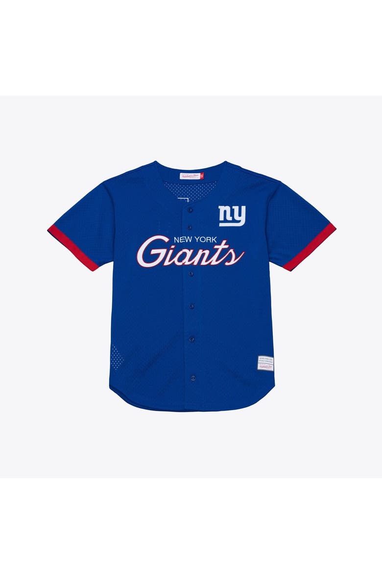 Men's Mitchell & Ness  Royal New York Giants Head Coach Mesh Full-Button Fashion Jersey, Main, color, Royal