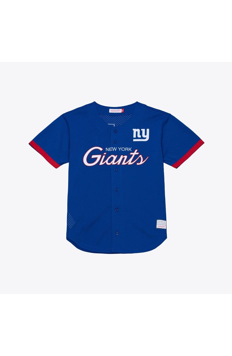 Mitchell & Ness Men's Mitchell & Ness  Royal New York Giants Head Coach Mesh Full-Button Fashion Jersey, Main, color, Royal