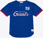 Mitchell & Ness Men's Mitchell & Ness  Royal New York Giants Head Coach Mesh Full-Button Fashion Jersey