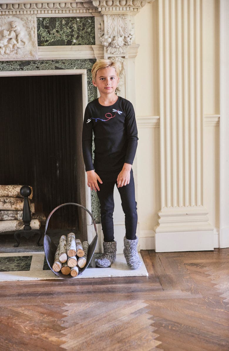 NoggiWear Dragonfly Ribbed Loungewear Set, Alternate, color, 