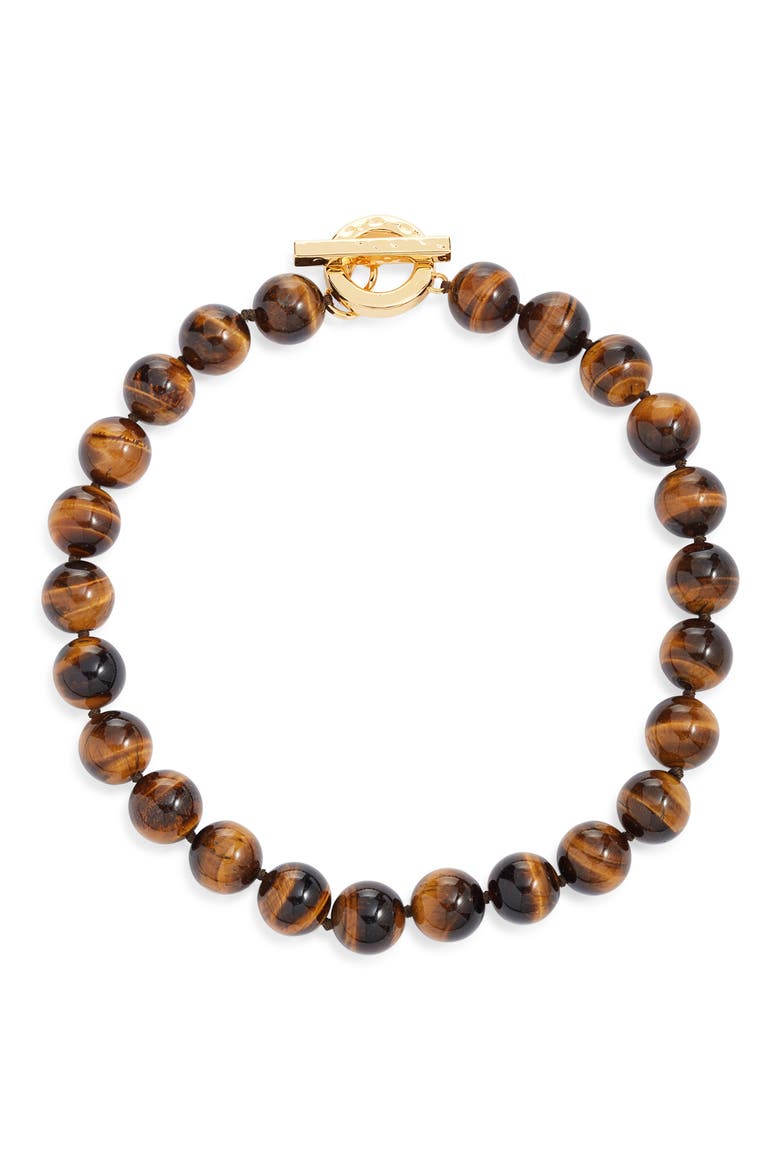 Turquoise Beaded Necklace, Main, color, BROWN