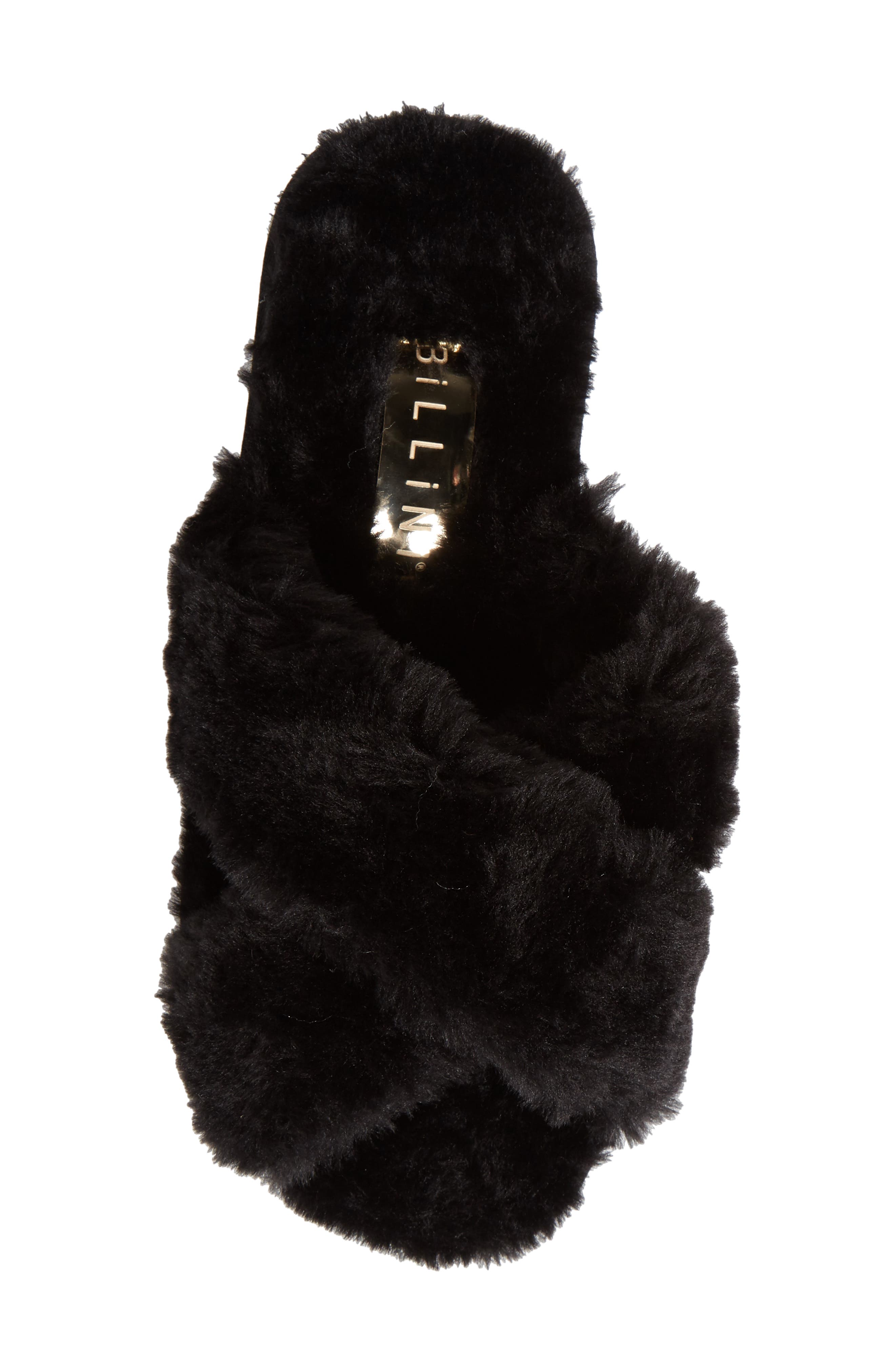 Billini Emery Crisscross Faux Fur Slippers, Alternate, color, 