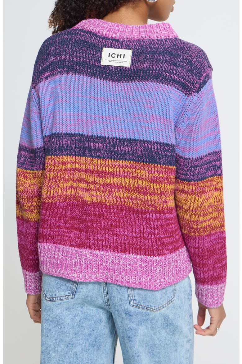Ihalinea Striped Crewneck Sweater, Alternate, color, MEADOW MAUVE MIX