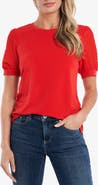 CeCe Clip Dot Puff Sleeve Top