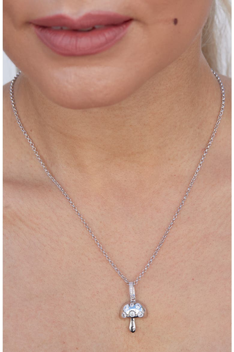 Modern Mushroom Pendant Necklace, Alternate, color, WHITE