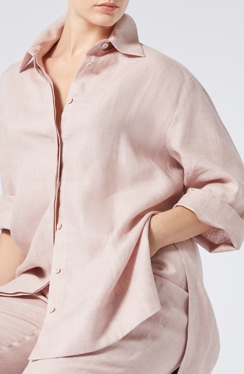 Marina Rinaldi Florida Linen Canvas Tunic, Alternate, color, Antique Rose