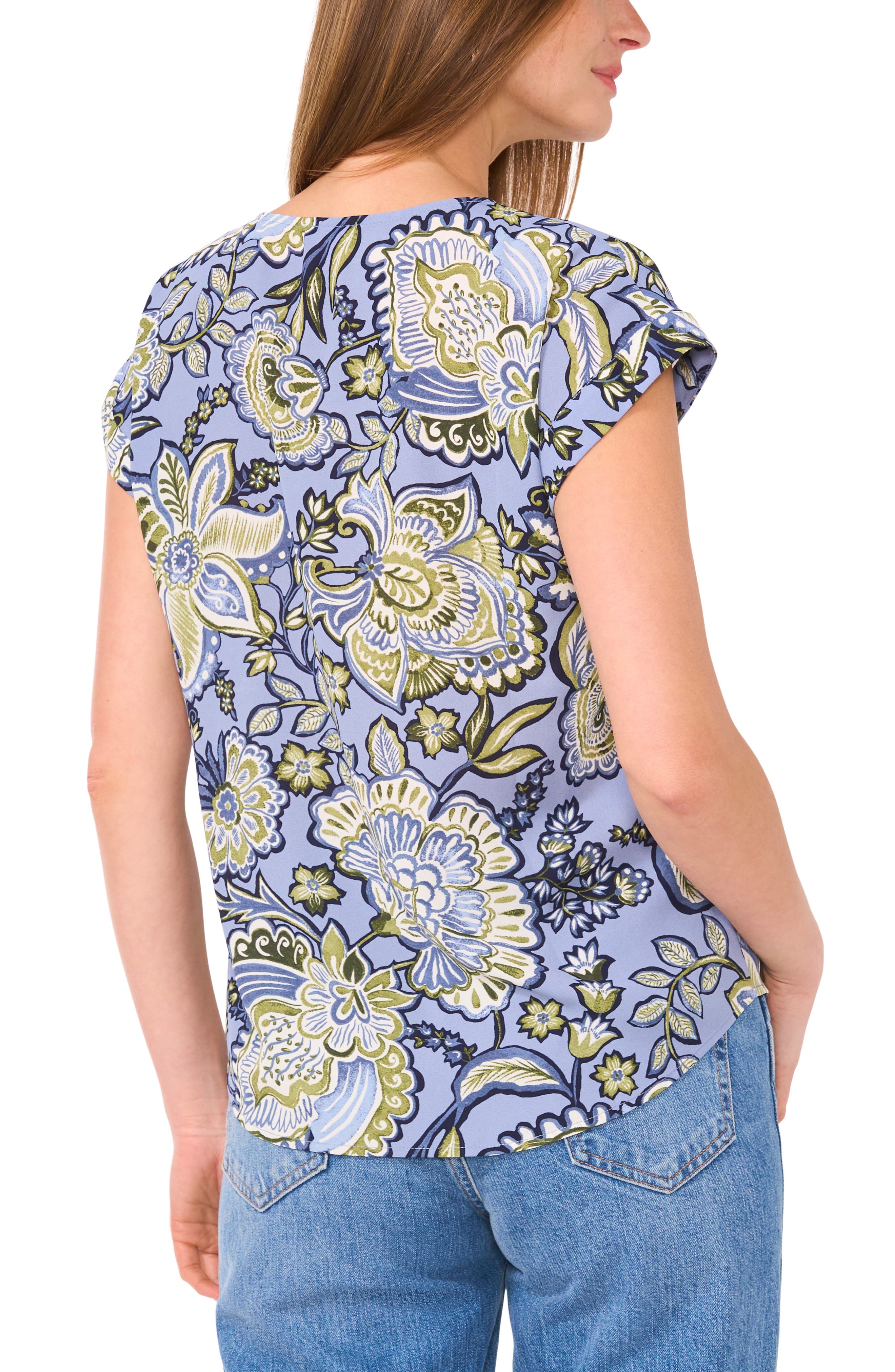 Print V-Neck Top - image 2