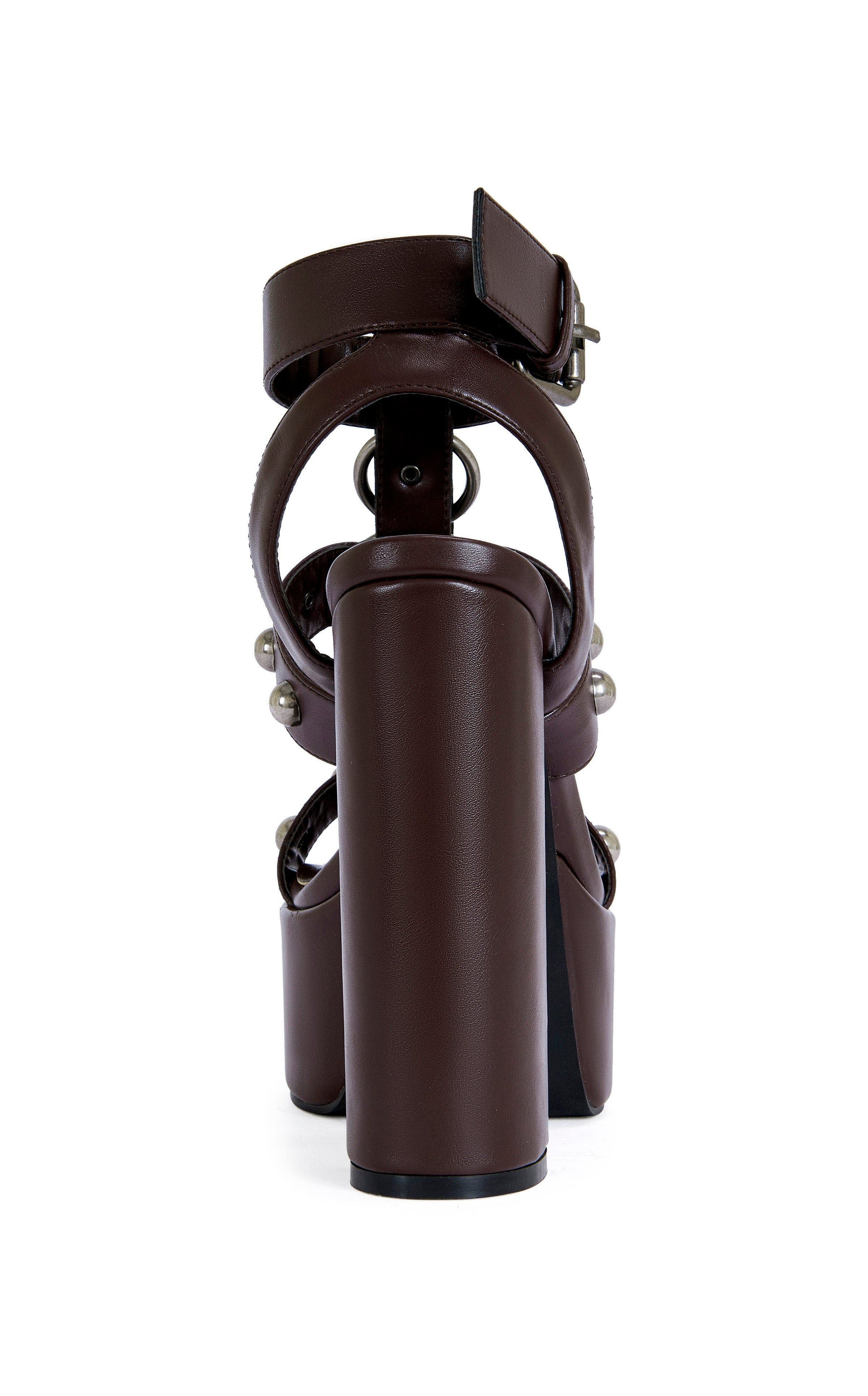 AZALEA WANG Elsu Block Sandal, Alternate, color, Chocolate