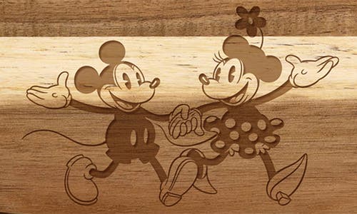 Picnic Time Disney® Mickey & Minnie Ovale Cutting Board In Brown