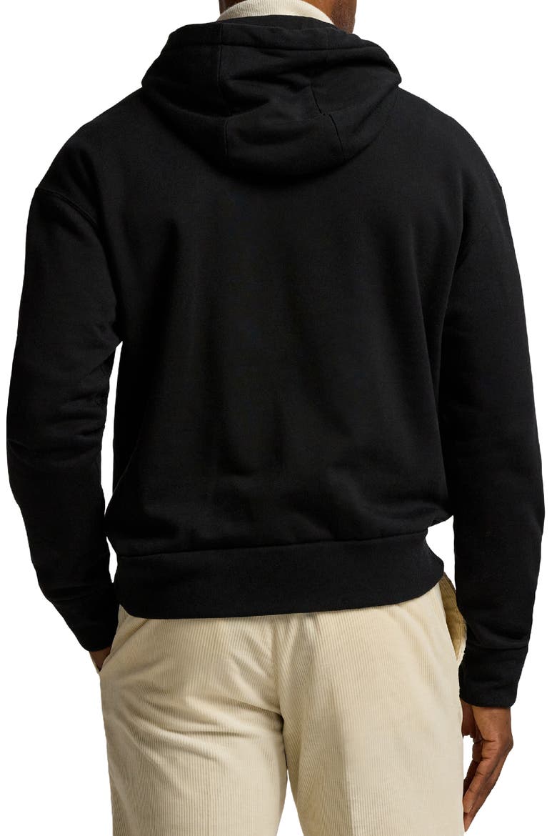 Felpa Bear Appliqué Cotton & Cashmere Hoodie, Alternate, color, CLASSIC BLACK