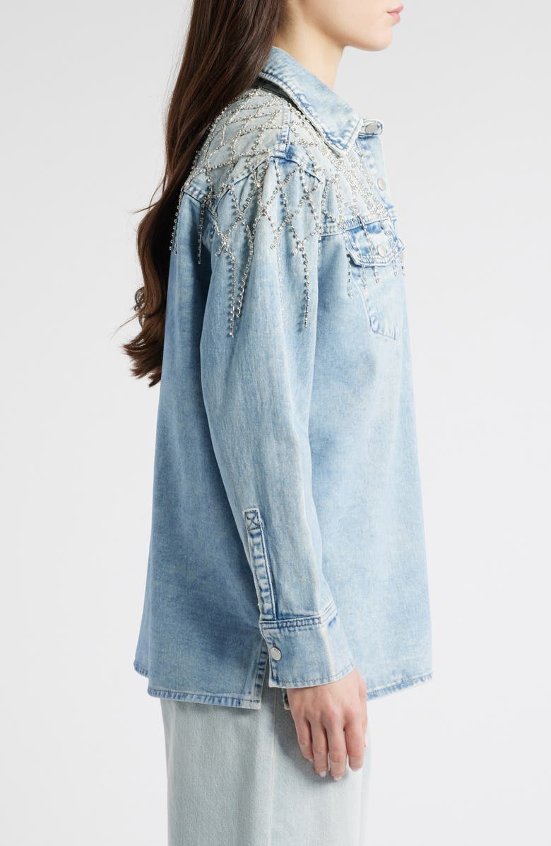 PTCL Rhinestone Embellished Denim Jacket, Alternate, color, 