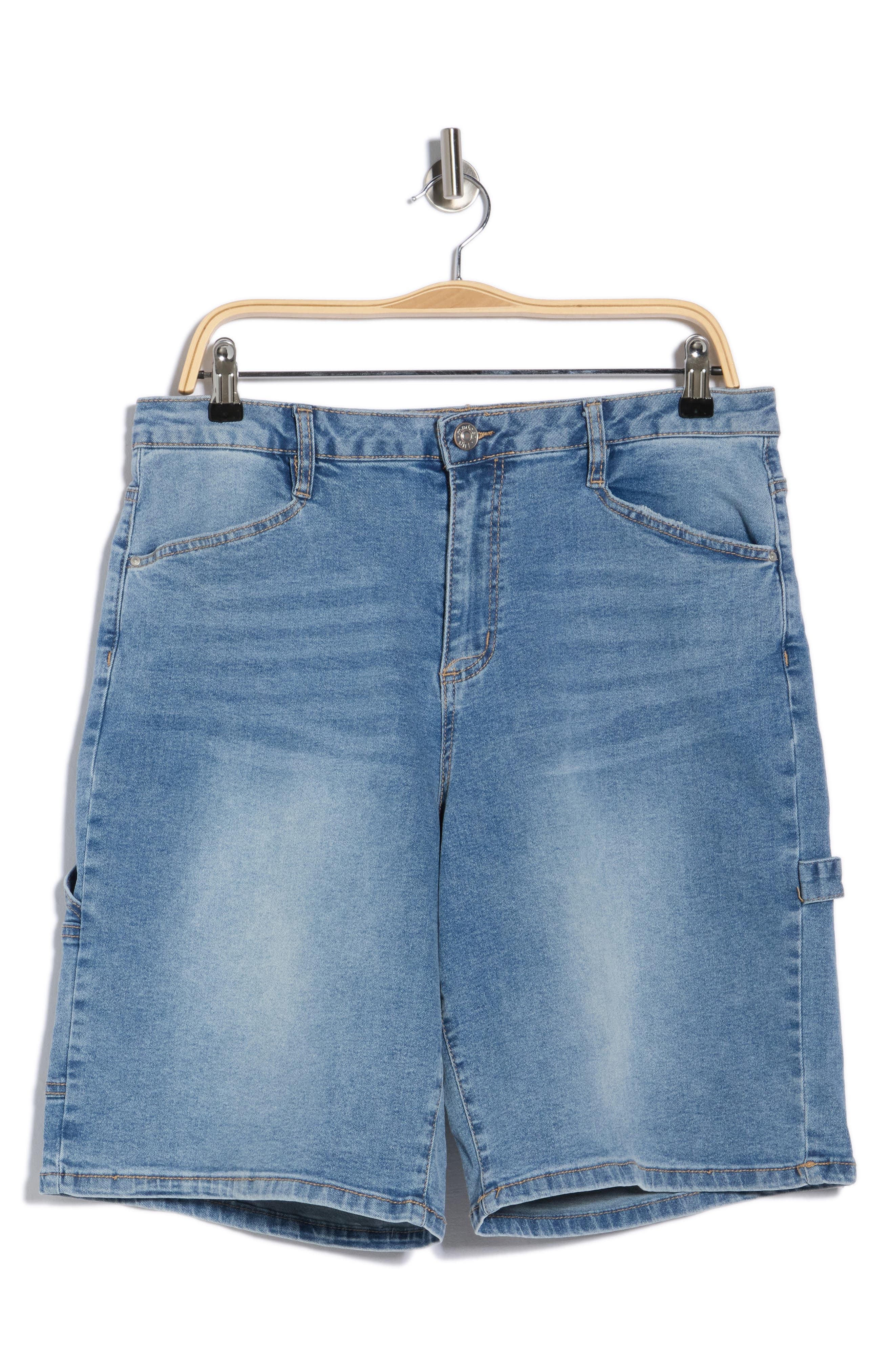Madden Girl Denim Carpenter Shorts