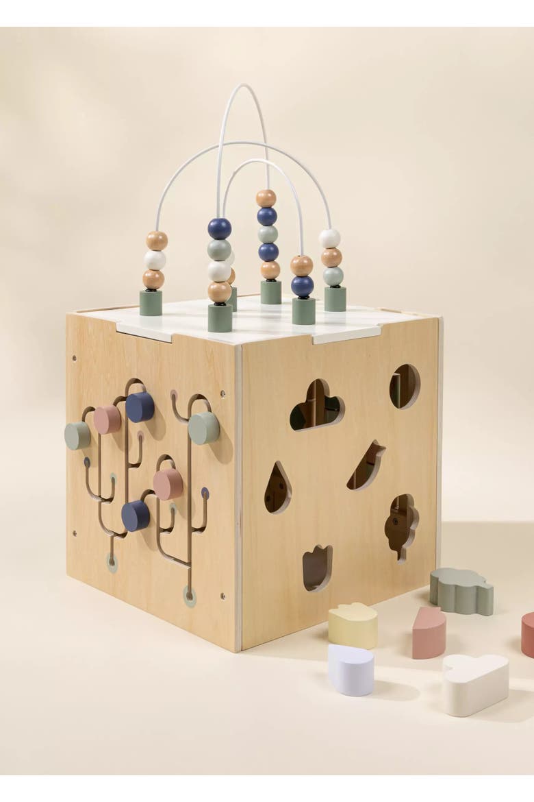 Wooden Activity Cube, Alternate, color, Multicolor