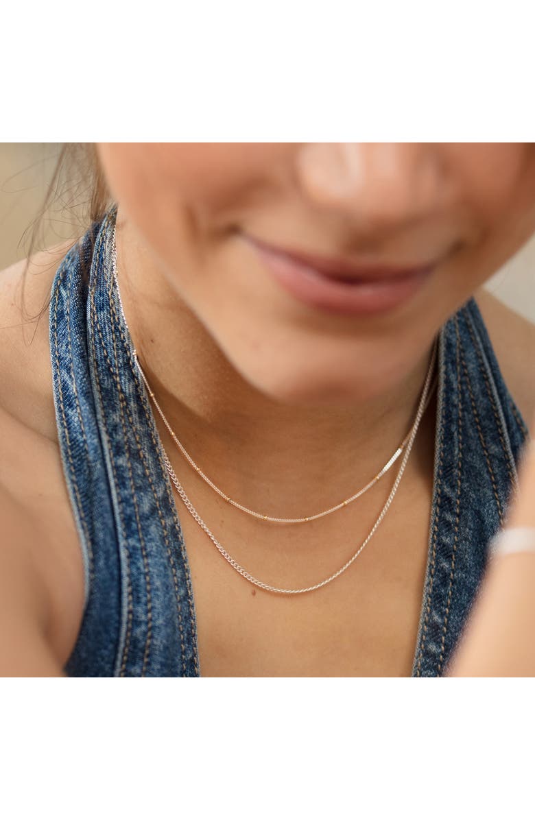 Monica Vinader Mixed Metal Beaded Chain Necklace, Alternate, color, Silver