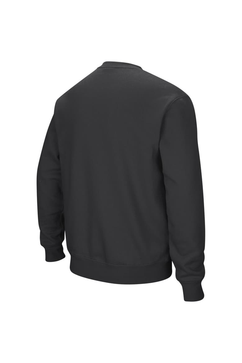 Men's Colosseum Charcoal Kansas State Wildcats Arch & Logo Crew Neck Sweatshirt, Alternate, color, Charcoal