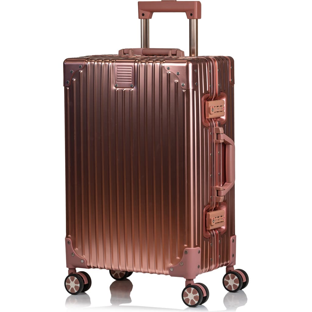 CHAMPS Aluminum Hardside Spinner Suitcase Carry-On in Rose Gold at Nordstrom Rack