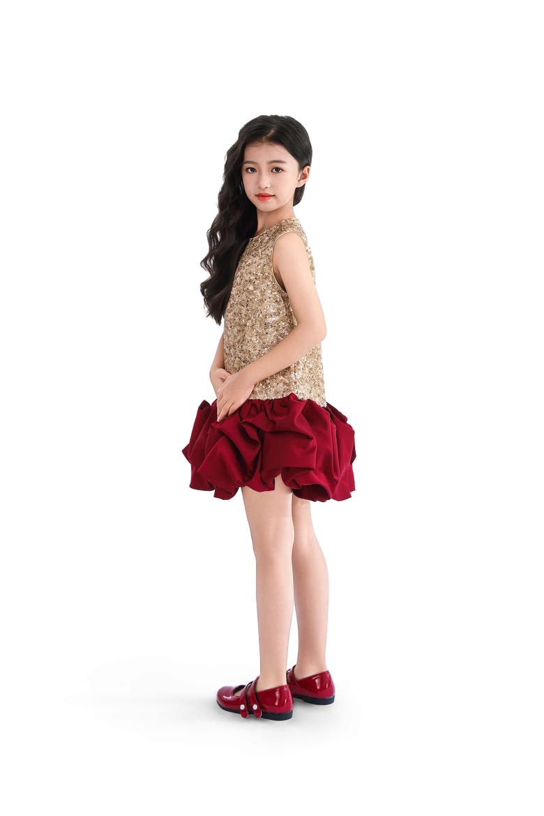 Ruffles & Gleam Dress, Alternate, color, Red