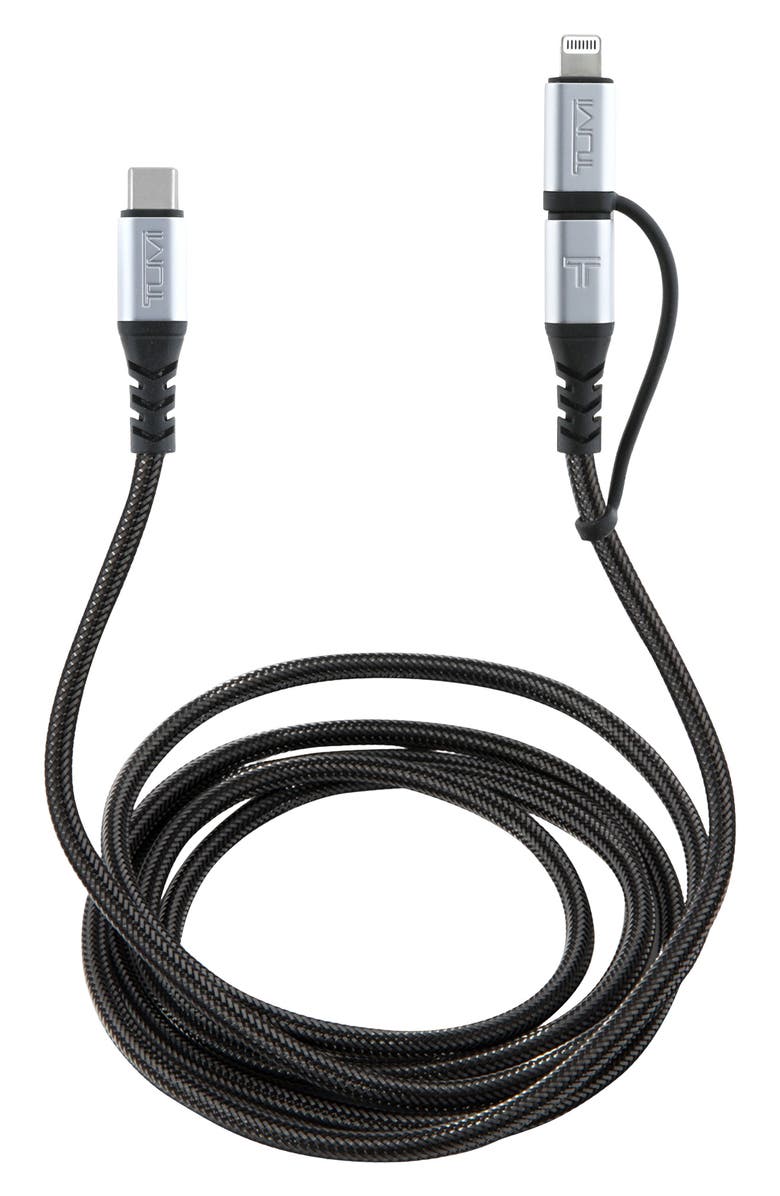 TUMI 2-in-1 Sync & Charge Cable Set, Main, color, Black