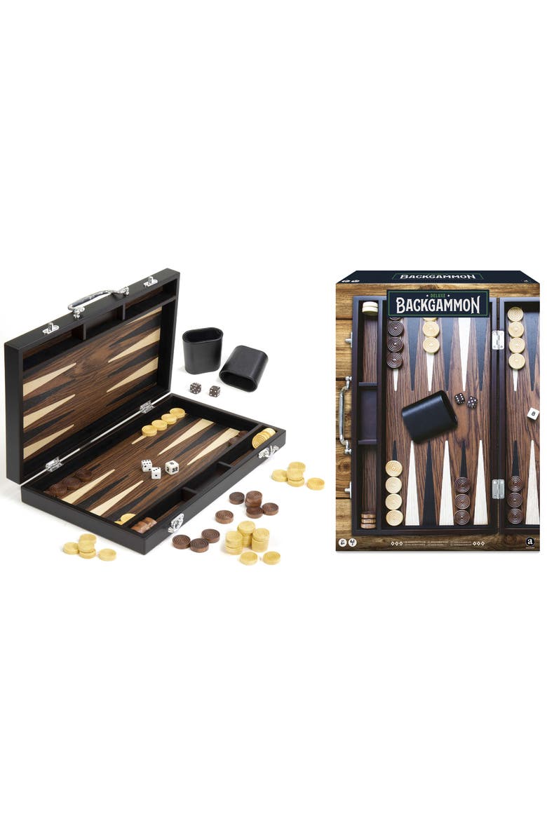 Craftsman Deluxe Wood Backgammon Game Set, Alternate, color, Multicolored
