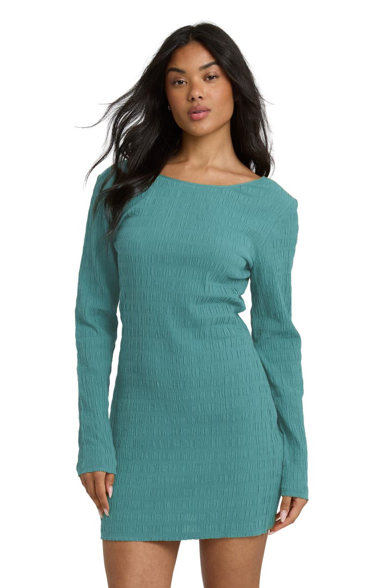 Billabong Dream Life Long Sleeve Minidress, Alternate, color, Bay Blue