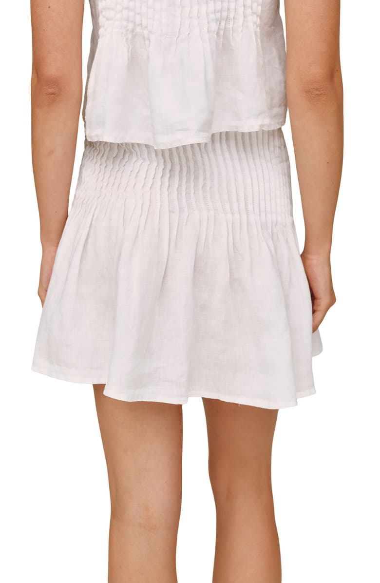 Bella Dahl Pintuck Linen Miniskirt, Alternate, color, White