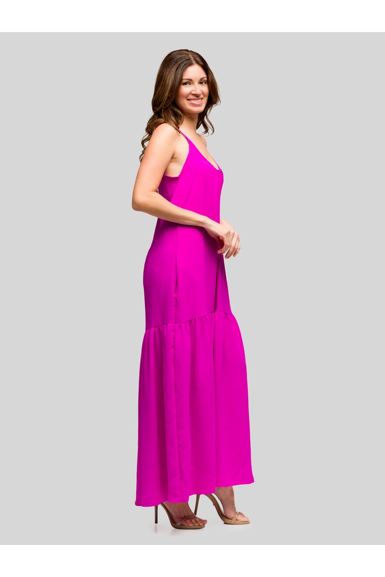 Lightweight Spaghetti Strap Pocket Maxi Dress, Alternate, color, Magenta