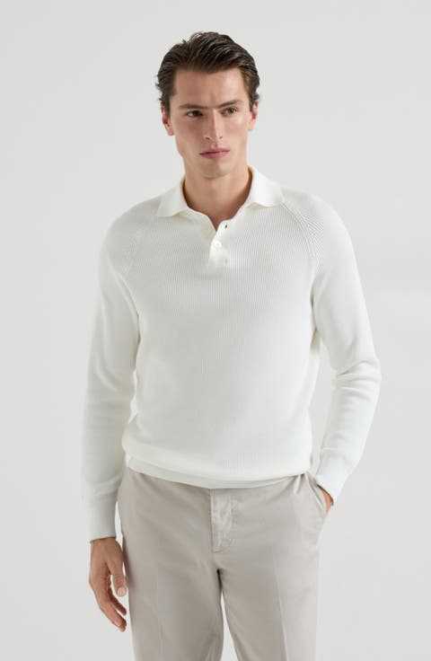 Rib knit polo
