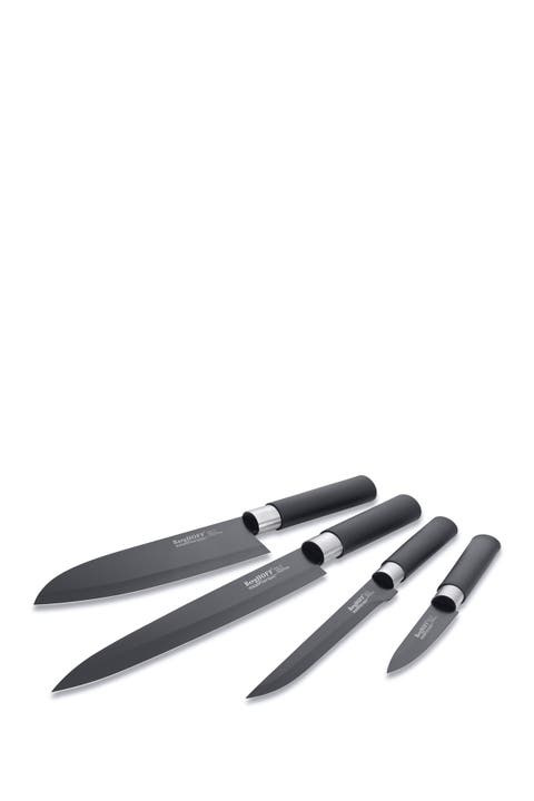 Black Essential Ceramic Coated 4-Piece Knife Set
