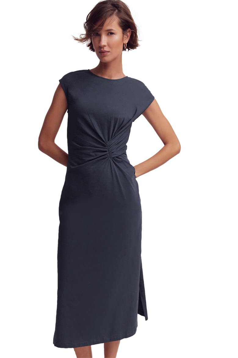 Delilah Twist Midi Dress, Alternate, color, NAVY