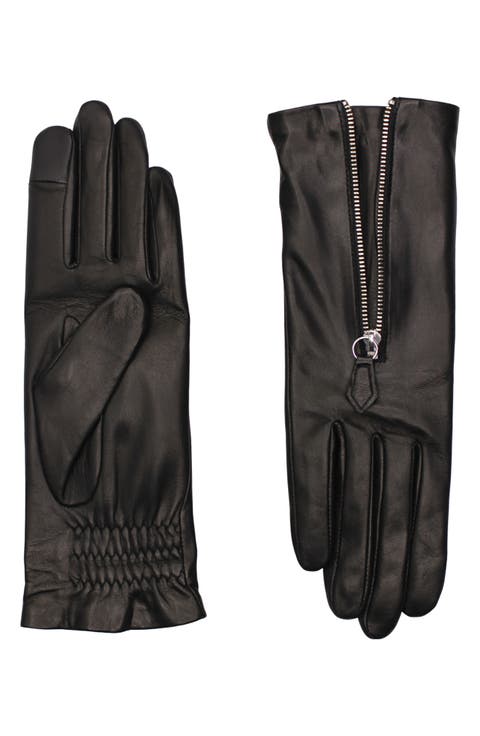 Jane Lambskin Glove Lined in Cashmere with a Zipper