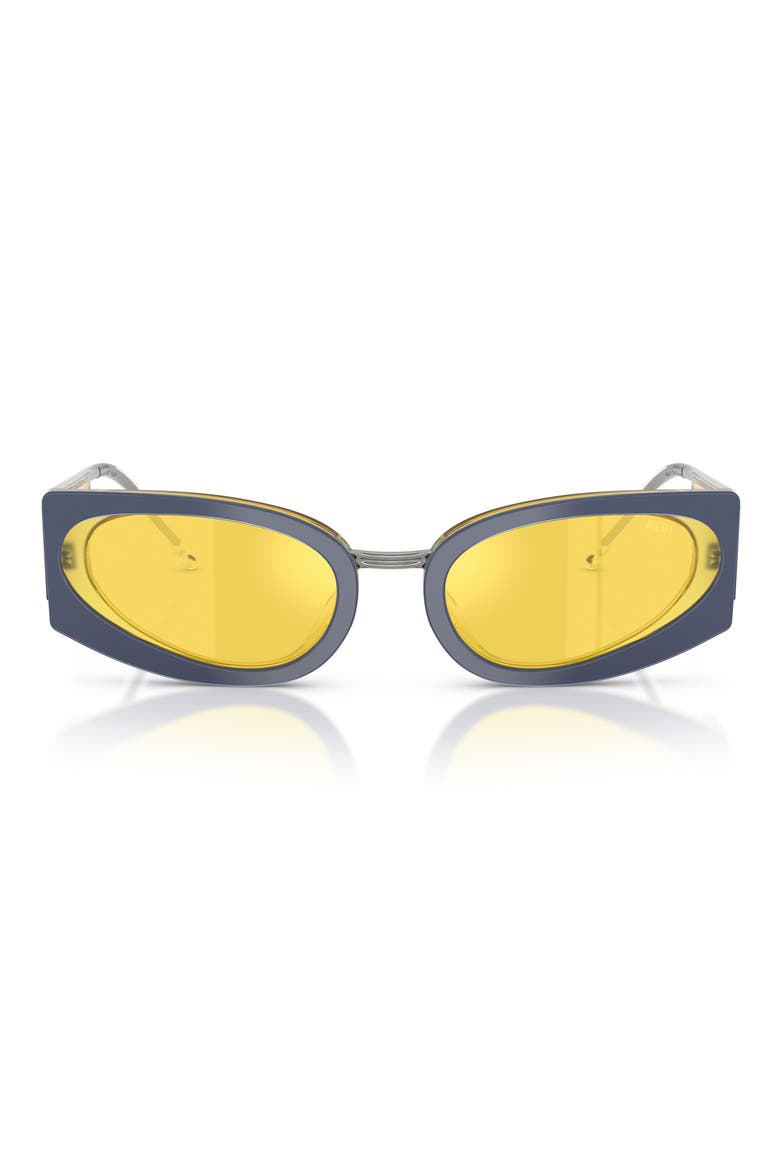 54mm Cat Eye Sunglasses, Main, color, TRILAYER METAL YELLOW